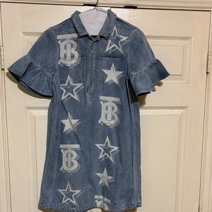 Burberry Blue Denim Star Print Shirt